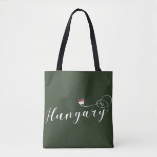 Hongarije Heart  Bag, Hongaars Tote Bag