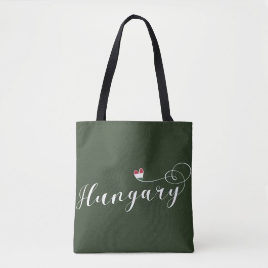 Hongarije Heart  Bag, Hongaars Tote Bag (Voorkant)