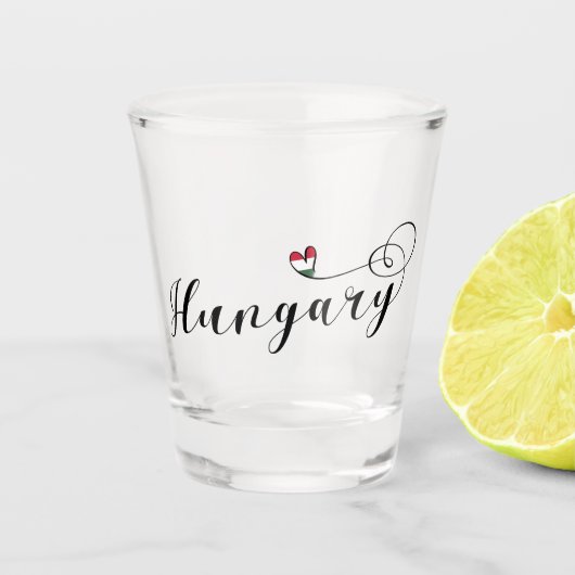 Hongarije Heart T-Shirt, Hongaars Shot Glas (Voorkant)