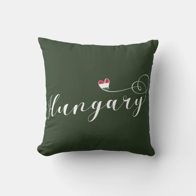 Hongarije Heart Throw Cushion, Hongaars Kussen (Voorkant)