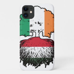 Hongarije Hongaarse Ierse vlag over boomstammen Case-Mate iPhone Case
