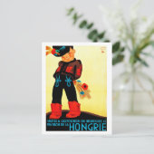 Hongarije, hongaarse jongen in volkskostuum,  briefkaart (Staand voorkant)