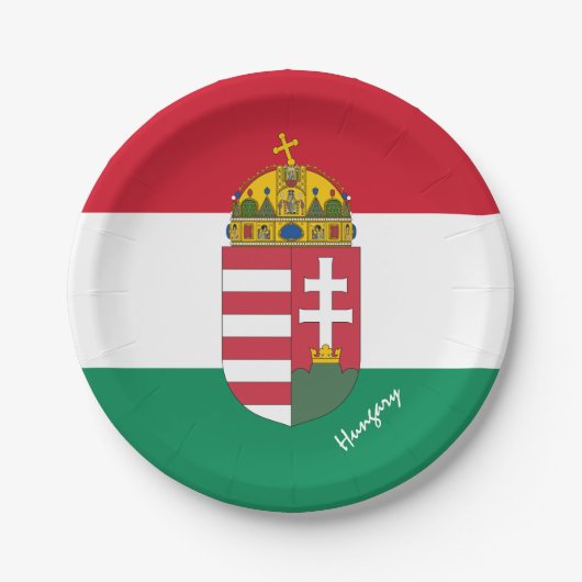 Hongarije, Hongaarse vlag - feest, verjaardag / sp Papieren Bordje (Voorkant)