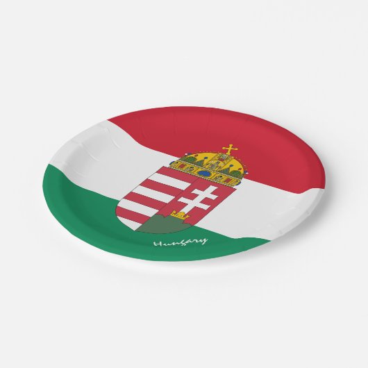 Hongarije, Hongaarse vlag - feest, verjaardag / sp Papieren Bordje (Gekanteld)