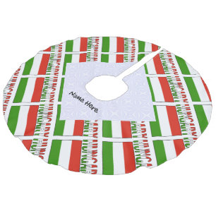 Hongarije Hongaarse Vlag Getegeld Zwart Personalis Imitatie Linnen Kerstboom Kleed