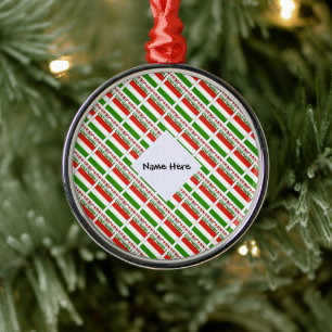 Hongarije Hongaarse Vlag Getegeld Zwart Personalis Metalen Ornament