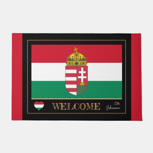Hongarije & Hongaarse vlag matten/sport Welkom Deurmat (Voorkant)