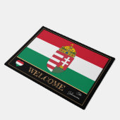 Hongarije & Hongaarse vlag matten/sport Welkom Deurmat (Schuin)