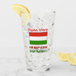 Hongarije Hongaarse Vlag Rood Gepersonaliseerd Glas