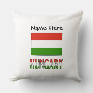 Hongarije Hongaarse Vlag Zwart Personalisatie Kussen
