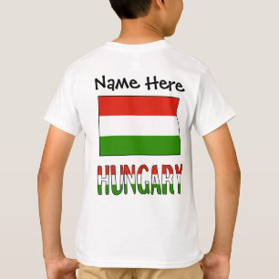 Hongarije Hongaarse Vlag Zwart Personalisatie  T-shirt