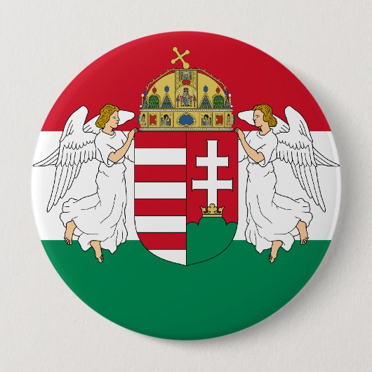 Hongarije, Hongarije Ronde Button 4,0 Cm (Voorkant)