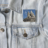 Hongarije, hoofdstad Boedapest. Buda, Castle 2 Vierkante Button 5,1 Cm (In situ)