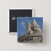 Hongarije, hoofdstad Boedapest. Buda, Castle 2 Vierkante Button 5,1 Cm (Voorkant /achterkant)