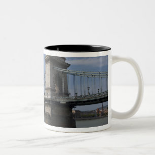 Hongarije, hoofdstad Boedapest. Historisch 3 Tweekleurige Koffiemok