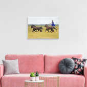 Hongarije horseman en paarden canvas afdruk (Insitu (Woonkamer))