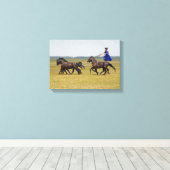 Hongarije horseman en paarden canvas afdruk (Insitu (Houten vloer))