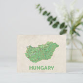 Hongarije kaart briefkaart (Staand voorkant)
