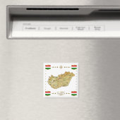 Hongarije Kaart + Vlaggen Magnet (Insitu (Vaatwasser))