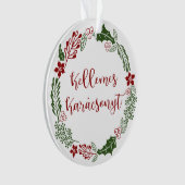 Hongarije Kerst met vrolijk kerstfeest Kellemes Ka Ornament (voorkant)