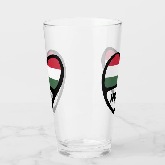 Hongarije Landcode Vlag Hart, HUN Glas (Links)