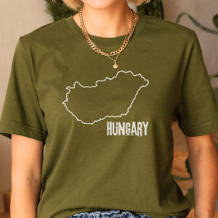 Hongarije Landkaart Grens Hongaarse contourlijn T-shirt