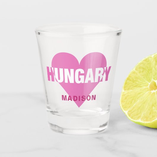 Hongarije Liefde aangepaste naam shot glas (Voorkant)