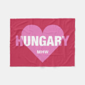 Hongarije Love custom monogram fleece deken (Voorkant (Horizontaal))