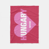 Hongarije Love custom monogram fleece deken (Voorkant)