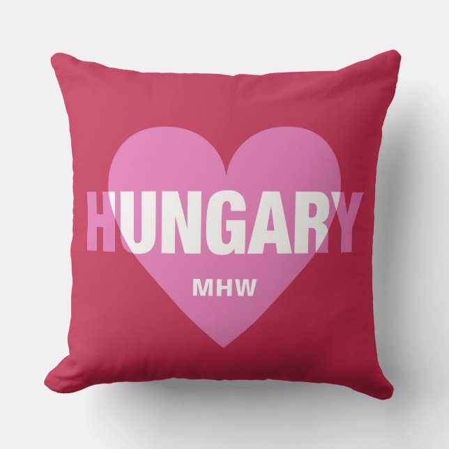 Hongarije Love custom monogram gooit kussens (Voorkant)