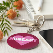 Hongarije Love custom monogram key chains Sleutelhanger (Zijkant)