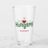 Hongarije Love custom name pint glass Glas (Achterkant)