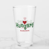 Hongarije Love custom name pint glass Glas (Voorkant)