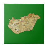 Hongarije Map Tile Tegeltje (Voorkant)