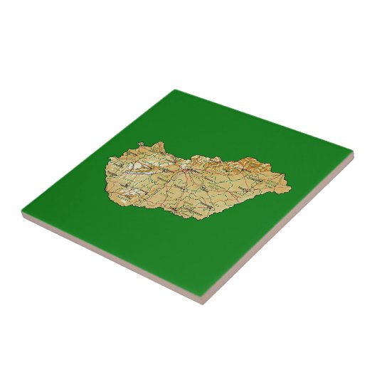 Hongarije Map Tile Tegeltje (Zijkant)