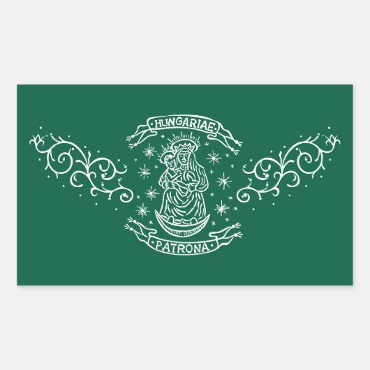 Hongarije motief rechthoekige sticker (Voorkant)