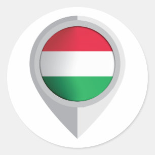 Hongarije Pin Locatie Vlag Ronde Sticker