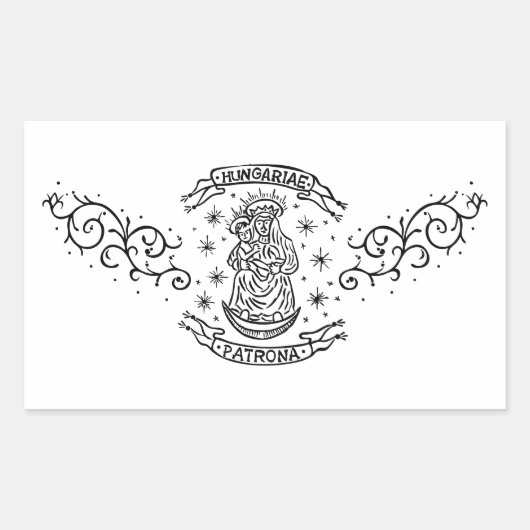 Hongarije Religieus motief Middeleeuwse Maagd Mari Rechthoekige Sticker (Voorkant)