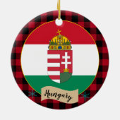 Hongarije, rode buffels en Hongaarse vlag Keramisch Ornament (Achterkant)