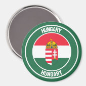 Hongarije Round Emblem Magneet (Voorkant / Achterkant)