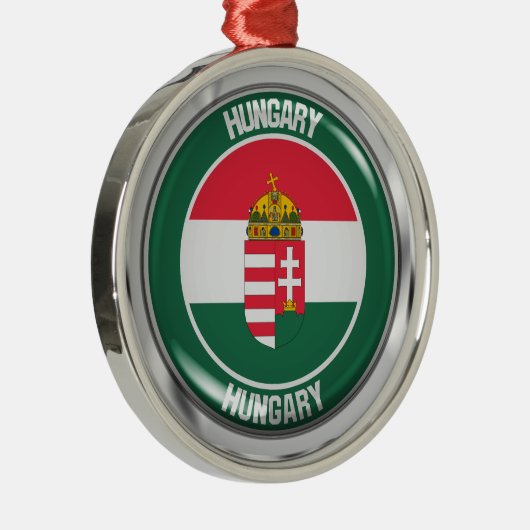 Hongarije Round Emblem Metalen Ornament (Rechts)