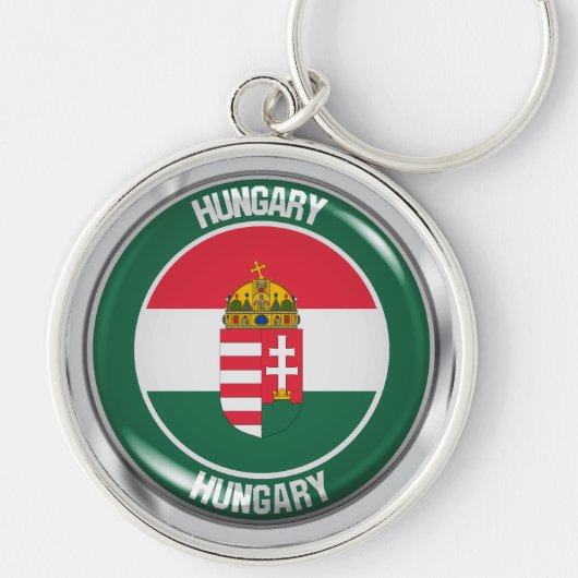 Hongarije Round Emblem Sleutelhanger (Voorkant)
