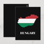 Hongarije, silhouet en vlag, briefkaart (Voorkant / Achterkant)