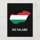 Hongarije, silhouet en vlag, briefkaart (Voorkant)
