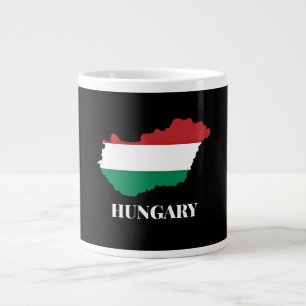 Hongarije, silhouet en vlag, grote koffiekop