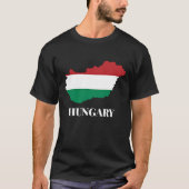 Hongarije, silhouet en vlag, t-shirt (Voorkant)