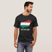 Hongarije, silhouet en vlag, t-shirt (Voorkant volledig)