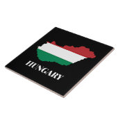 Hongarije, silhouet en vlag, tegeltje (Zijkant)