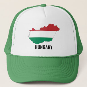 Hongarije, silhouet, vlag kleuren, trucker pet