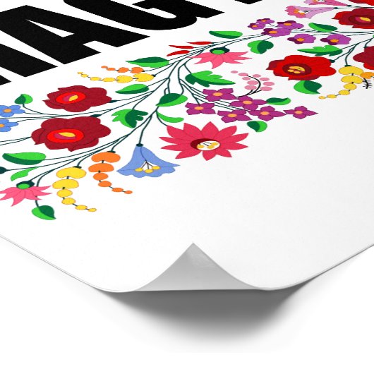 hongarije symbool naam tekst folk modit tradit poster (Hoek)